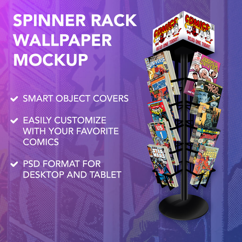 Spinner Rack Wallpaper Mockup