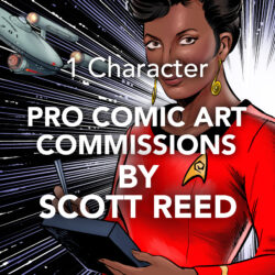 1 Character Comic Art Commission 11"X17" Penciled & Inked Original Art Plus Color Print